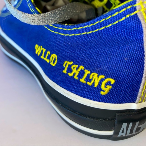 Converse All Star Ox Sneaker 9 Blue with Black Soles and Yellow Trim Wild Thing - Picture 7 of 13
